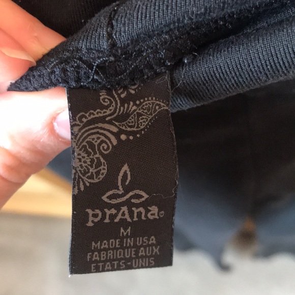 Prana Black Flare Leggings with Roll Down Band Size Medium - Picture 2 of 8